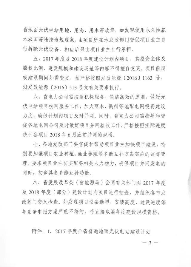 1.508GW！浙江2017年度及2018年度（部分）普通地面光伏電站指標(biāo)發(fā)布